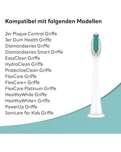 Ersatzbürsten Standard kompatibel mit Philips 8er Pack weiss
