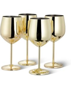 Edelstahl Weingläser Gold 4er-Set