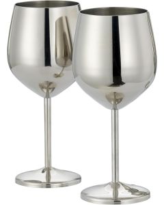 Edelstahl Weingläser Silber 2er-Set