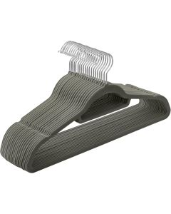 Kleiderbügel Samt 20er Set Silber-Grau