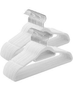 Kleiderbügel Samt 50er Set Weiss