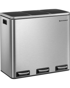 Mülleimer Küche Mülltrennsystem 3 Fächer Silber