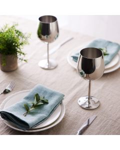 Edelstahl Weingläser Silber 2er-Set