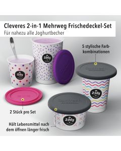 Mehrweg Frischedeckel  für Joghurtbecher Schwarz