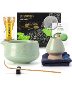 Matcha Set Hellgrün mit Ausgiessschale 7-tlg.