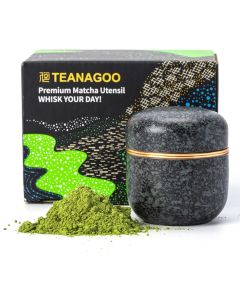 Teedose für Matchapulver Obsidian