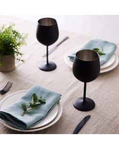 Edelstahl Weingläser Schwarz Matt 2er-Set
