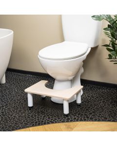 Toilettenhocker Höhenverstellbar Holz Natur