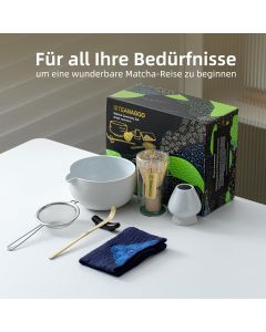 Matcha Set Weiss mit Ausgiessschale 7-tlg.