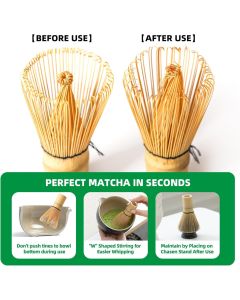 Matcha Set 6-tlg. Chasen, Chashaku, Sieb, Löffel & Halter