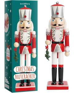 Weihnachts-Nussknacker Soldat rot silber 30cm