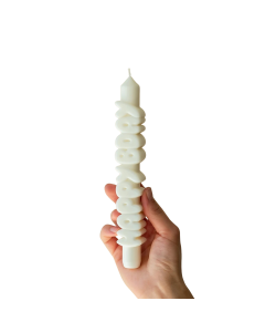 Kerze Taper candle HAPPY BDAY weiss