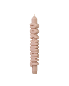 Kerze Taper candle THANK YOU Cream