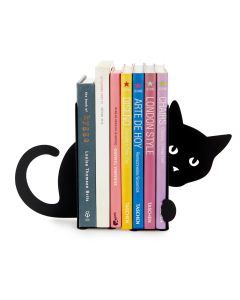 Buchstütze Versteckte Katze Schwarz Metall