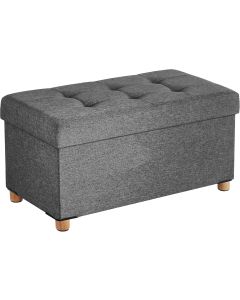 Sitzhocker mit Stauraum, klappbare Sitzbank mit Beinen, schiefergrau