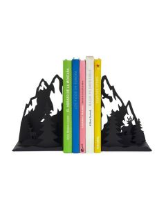 Buchstützen Berge Schwarz Metall