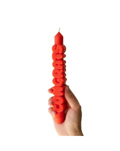 Kerze Taper candle CONGRATS Orange
