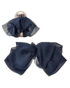 Haarspange Chiffonschleife Blaue Orchidee
