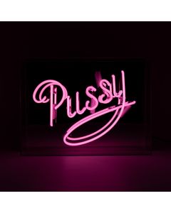 Grosse Acryl-Box Neon - "Pussy" rosa