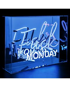 Grosse Acryl-Box Neon - F*ck Monday blau