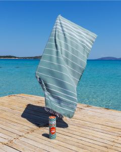 Ipanema Strandtuch Baumwolle Hamamtuch 180x100cm Khaki gestreift