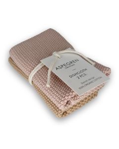 Spüllappen Aus Bio-Baumwolle 2er-Set Gestrickt Solid Macaroon