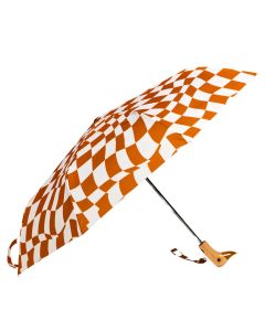 Umweltfreundlicher Regenschirm aus recycelten Materialien Erdnussbutter & Weiss Schachbrettmuster