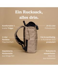 Rucksack Rolltop Bina Kopf