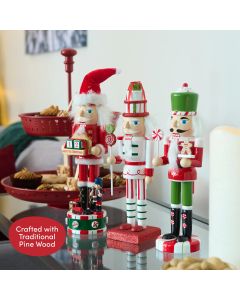 Weihnachts-Nussknacker Soldat 3er-Set 25cm