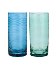Longdrink Gläser Twist 2er-Set grün/blau