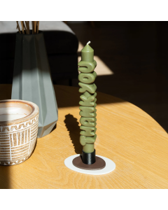 Kerze Taper candle THANK YOU Olive Green