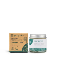 Mineralische Zahnpasta im Glas ohne Fluorid Krauseminze 60ml