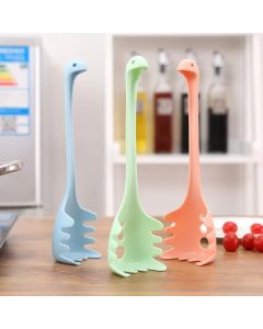 Spaghettilöffel in Dinosaurierform mit langem Griff blau