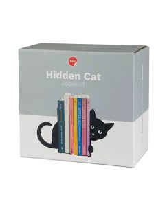 Buchstütze Versteckte Katze Schwarz Metall