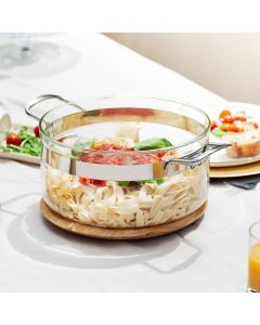 Kochtopf tief mit Deckel Glas 20cm