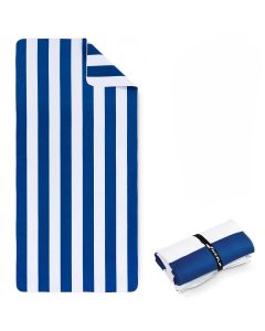 Strandtuch XXL Mikrofaser schnelltrocknendes Badetuch 160x90cm Marineblau - Weiss