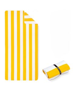 Strandtuch XXL Mikrofaser schnelltrocknendes Badetuch 160x90cm Zitronengelb - Weiss