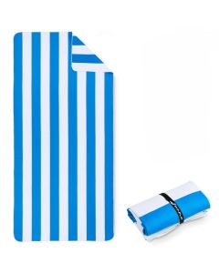 Strandtuch XXL Mikrofaser schnelltrocknendes Badetuch 160x90cm Himmelblau - Weiss