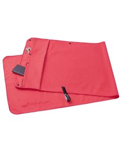 Fitnesshandtuch Mikrofaser mit Reissverschlusstasche 130x48cm Koralle