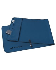 Fitnesshandtuch Mikrofaser mit Reissverschlusstasche 130x48cm Marineblau