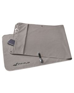 Fitnesshandtuch Mikrofaser mit Reissverschlusstasche 130x48cm Grau