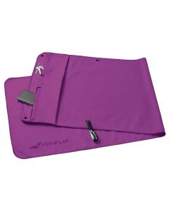 Fitnesshandtuch Mikrofaser mit Reissverschlusstasche 130x48cm Violett