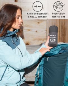 Hüttenschlafsack Baumwolle ultraleicht mit Kissenfach 90x220cm dunkelgrau