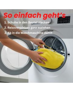 Schuhwaschbeutel gelb