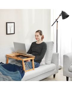Laptopständer Notebooktisch Klappbar Höhenverstellbar Bambus