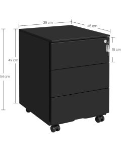 Rollcontainer abschliessbar Büro tintenschwarz