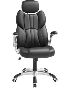 Bürostuhl Gaming Verstellbar Kopfstütze Armlehnen Schwarz