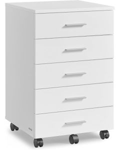 Rollcontainer 5 Schubladen weiss MDF