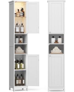 Hochschrank Bad Beleuchtung Weiss Holz