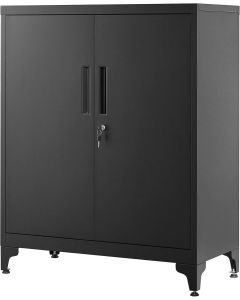 Aktenschrank abschliessbar Stahl Mehrzweckschrank Mattschwarz